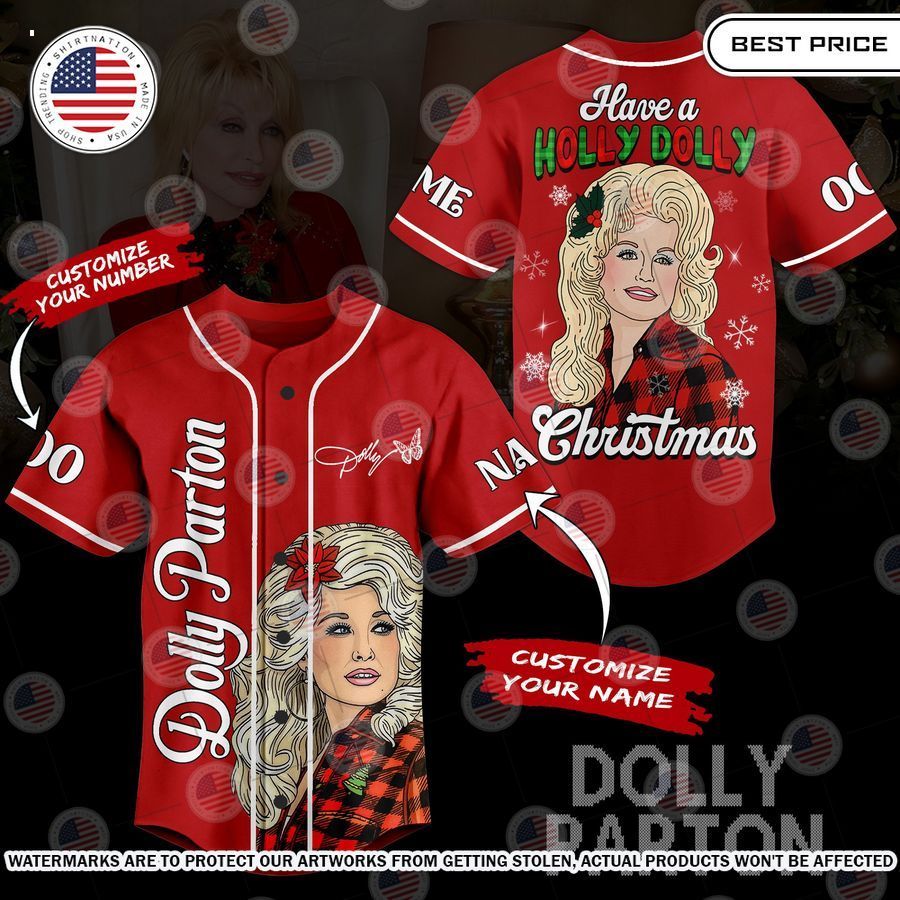 Have A Holly Dolly Custom Baseball Jersey baseball jersey product view 1
