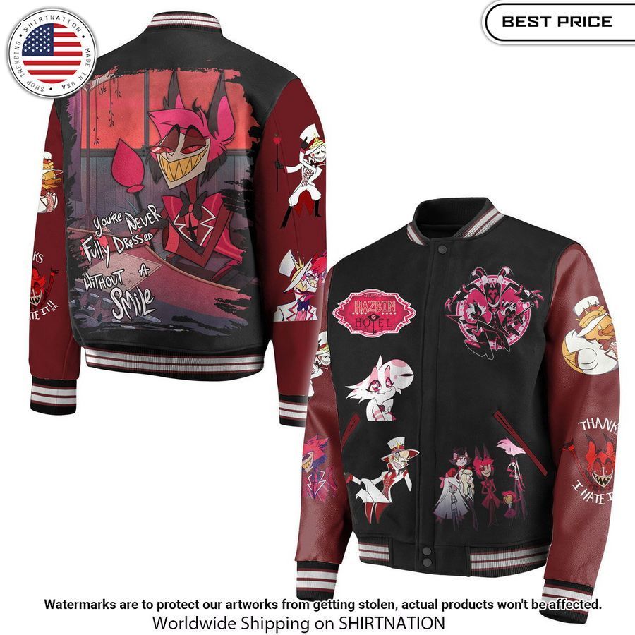 Hazbin Hotel Baseball Jacket baseball jersey product view 1