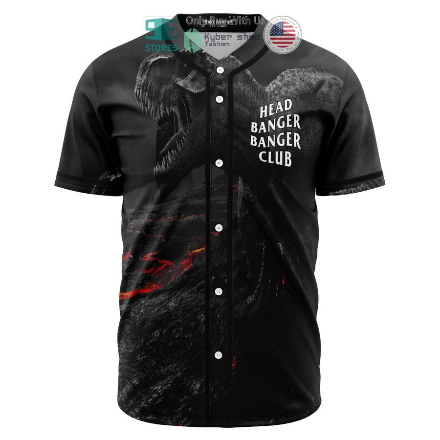 BEST Head Banger Banger Club Dinosaur Baseball Jersey baseball jersey product view 1