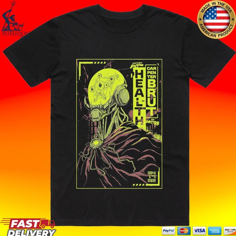 Health And Carpenter Brut House Of Blues Boston, Ma April 17, 2026 T-shirt Unisex T-shirt, Sweatshirt, Hoodie, Long Sleeve Tee - T-Shirt, Sweatshirt, Hoodie