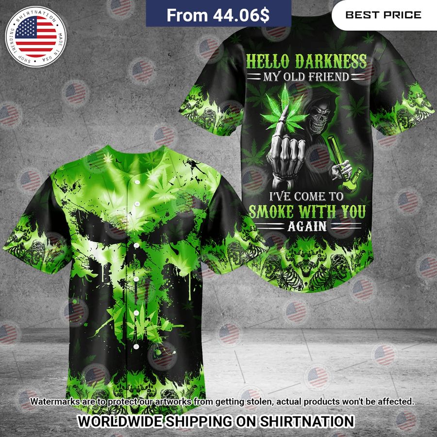 Hello Darkness Death God Baseball Jersey baseball jersey product view 1