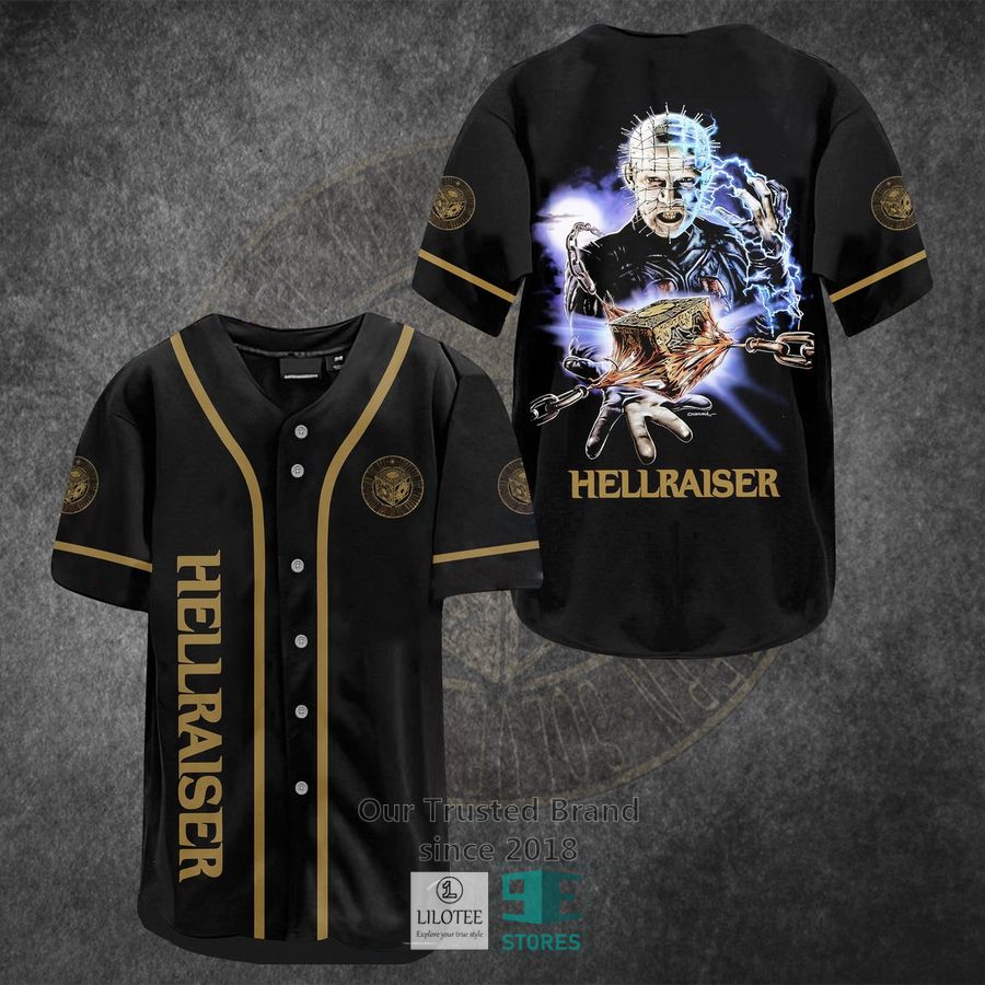 Hellraiser Horror Movie Black Baseball Jersey baseball jersey product view 1
