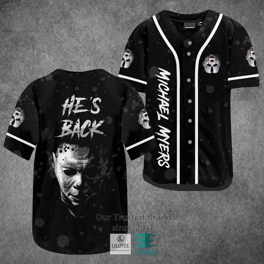 He's Back Michael Myers Horror Movie Baseball Jersey baseball jersey product view 1