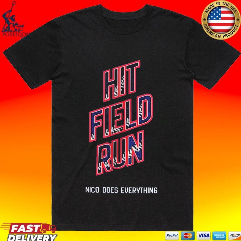 Hit Field Run Nico Does Everything T-shirt Unisex T-shirt, Sweatshirt, Hoodie, Long Sleeve Tee - T-Shirt, Sweatshirt, Hoodie