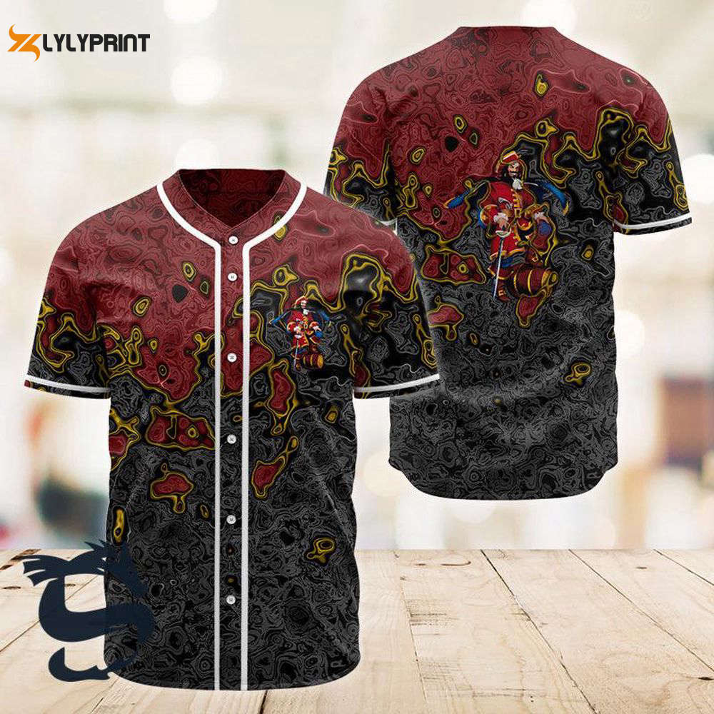 Holographic Colorful Captain Morgan Baseball Jersey - lylyprint.com baseball jersey product view 1