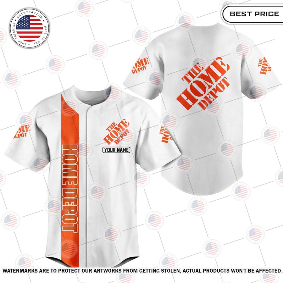 NEW Home Depot Custom Baseball Jersey baseball jersey product view 1