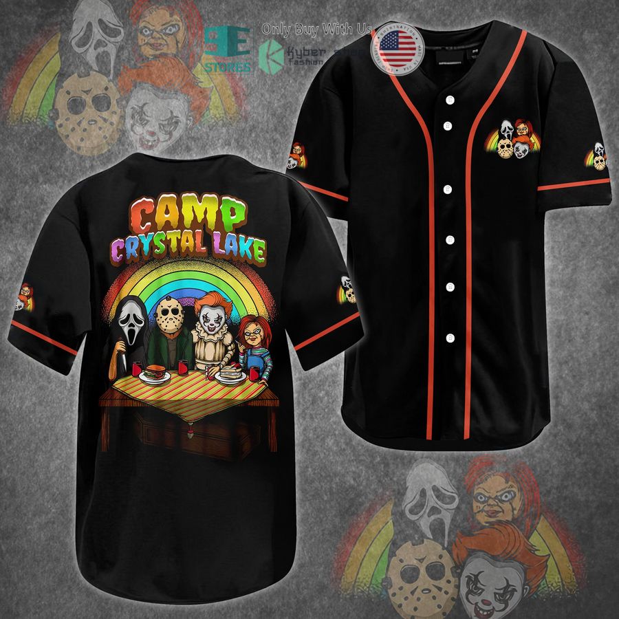 BEST Horror Characters Camp Crystal Lake Baseball Jersey baseball jersey product view 1