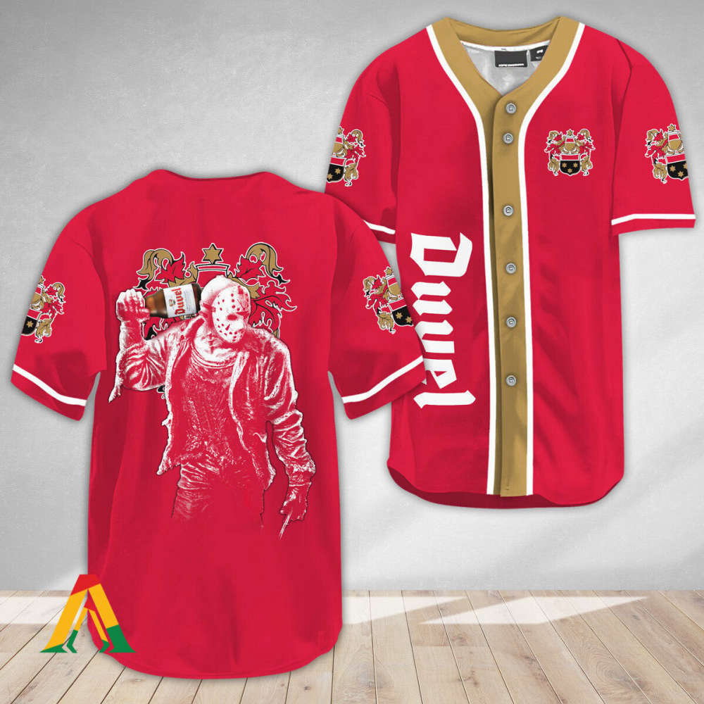 Horror Jason Voorhees Duvel Beer Baseball Jersey - Aopprinter baseball jersey product view 2
