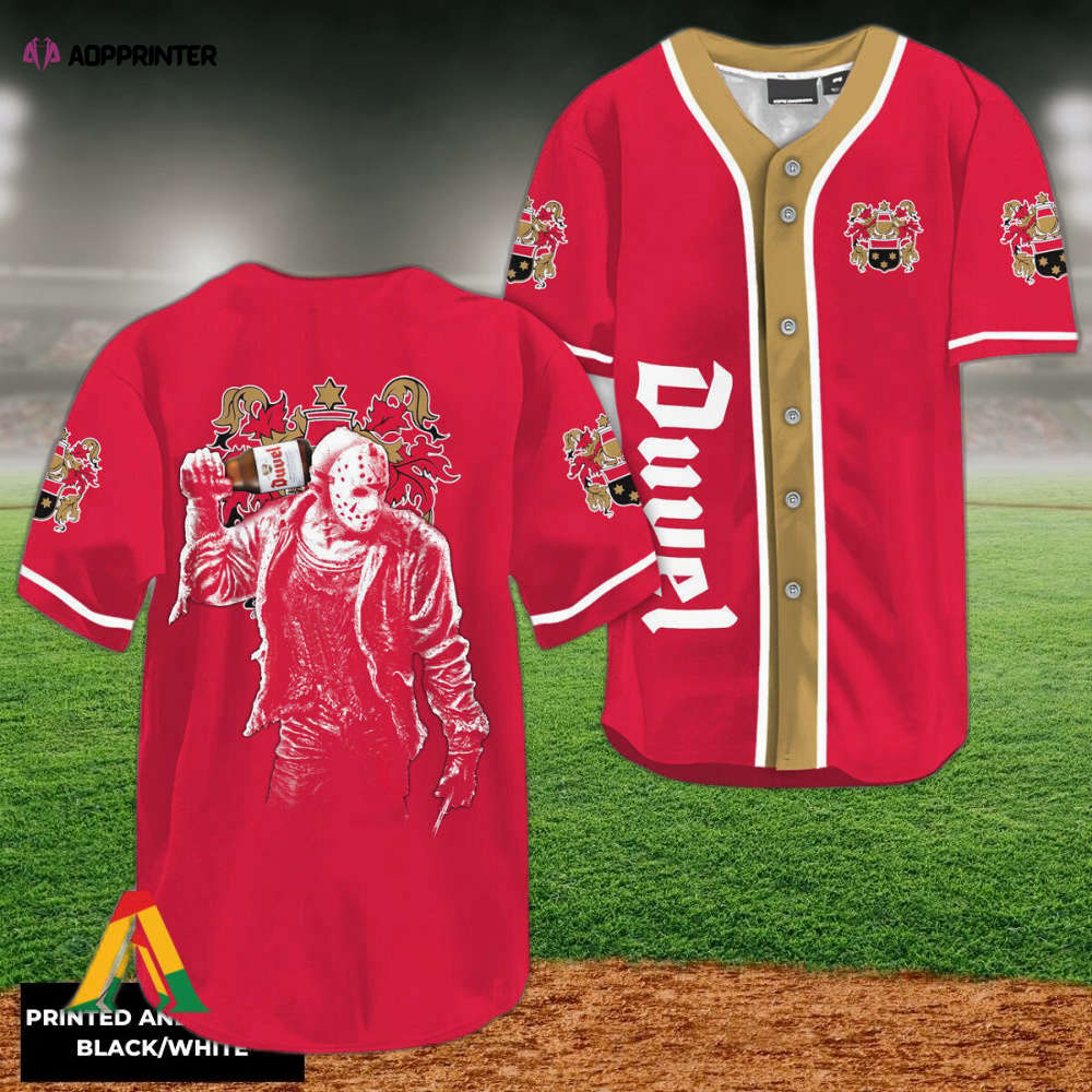 Horror Jason Voorhees Duvel Beer Baseball Jersey - Aopprinter baseball jersey product view 1