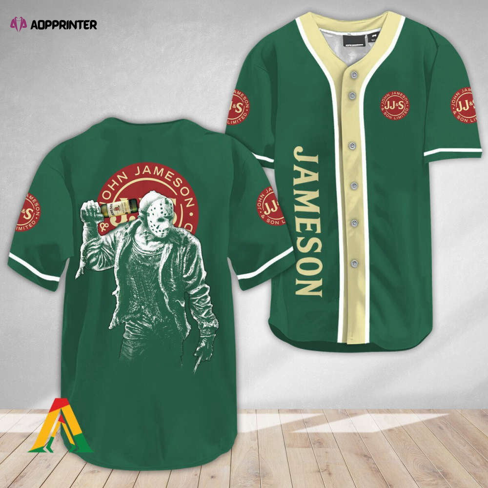Spooky Style: Jason Voorhees Horror Whiskey Baseball Jersey - Aopprinter baseball jersey product view 1