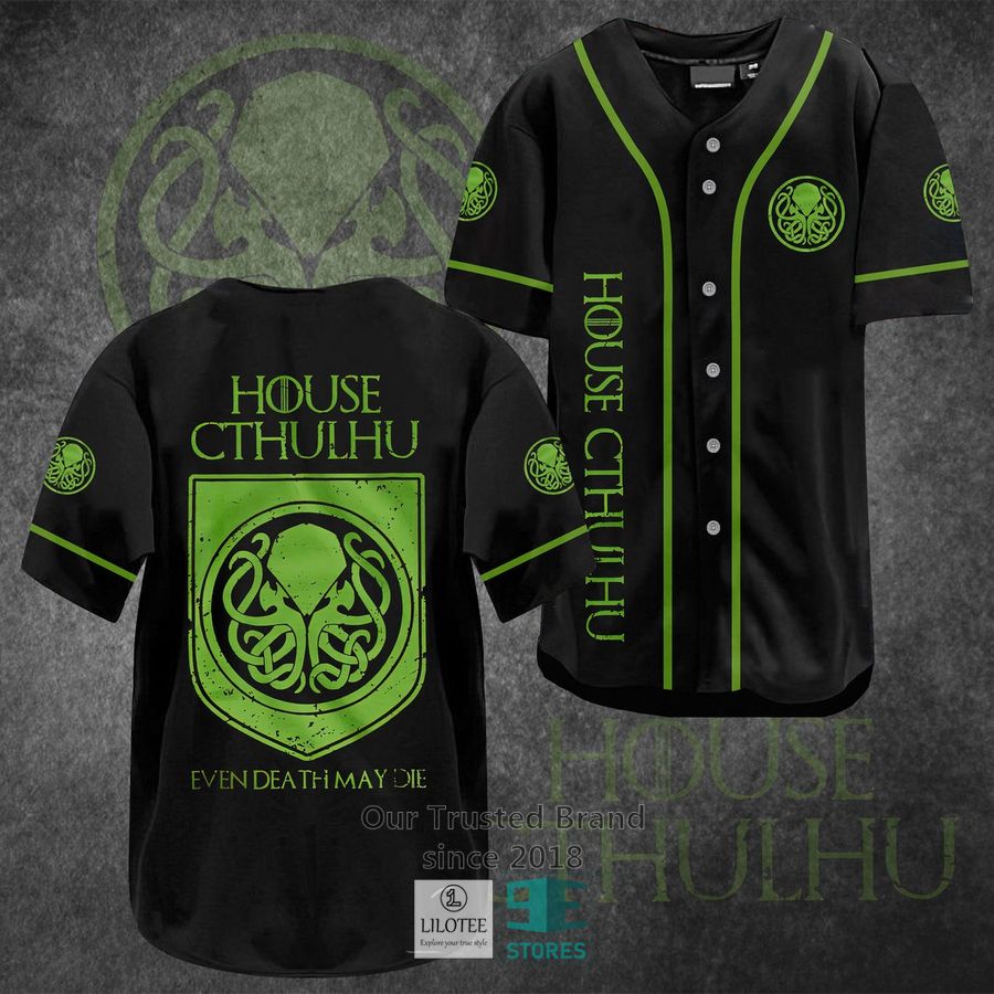 House of Cthulhu Horror Movie Baseball Jersey baseball jersey product view 1