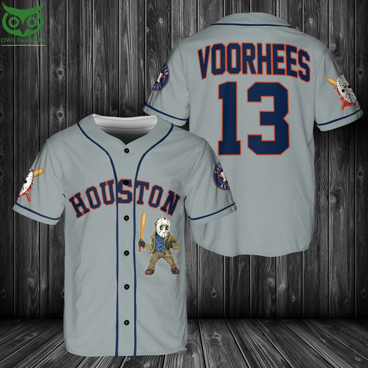 Houston Astros Halloween Jason Voorhees Baseball Jersey Shirt baseball jersey product view 1