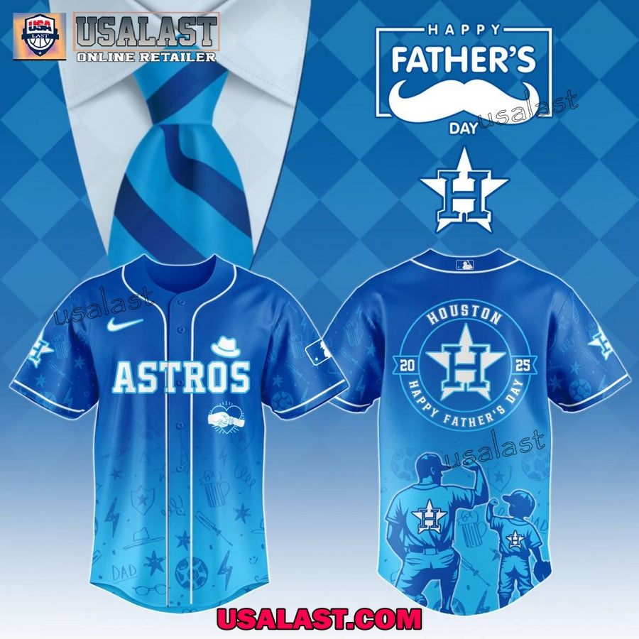 Houston Astros Happy Father’s Day 2025 Baseball Jersey baseball jersey product view 1