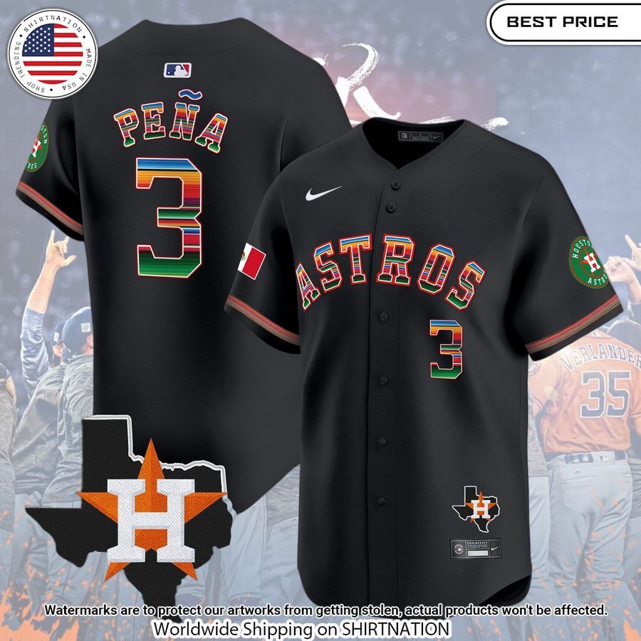 Houston Astros Jeremy Pena Baseball Jersey baseball jersey product view 1