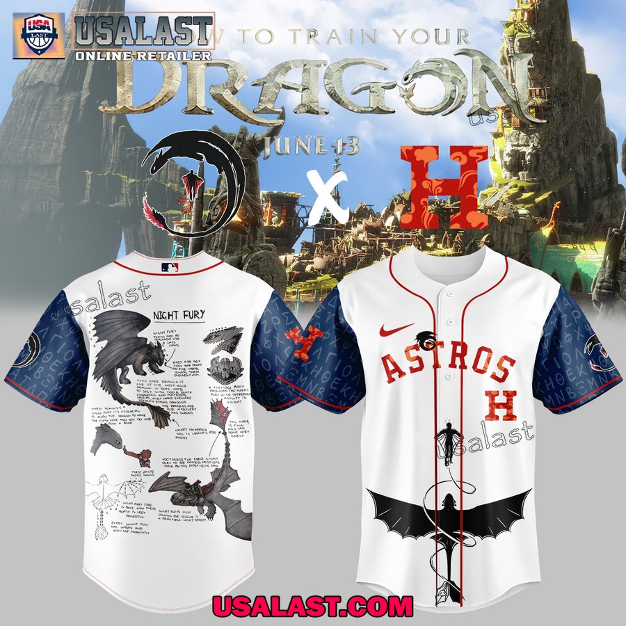Houston Astros Night Fury Dragon Adult Kid Jersey Shirt baseball jersey product view 1