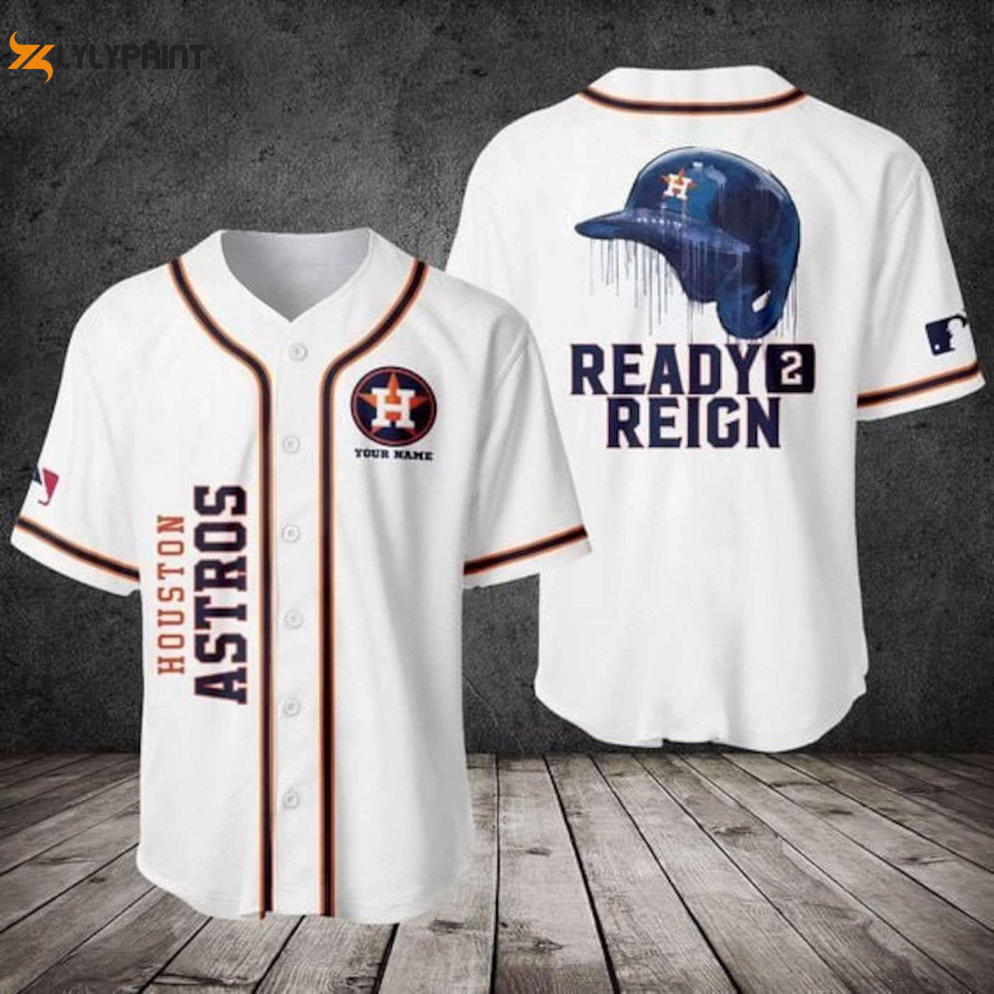 Houston Astros Ready Reign Baseball Jersey - Perfect MLB Team Gift for Baseball Fans! - Gift for Men Women - lylyprint.com baseball jersey product view 1
