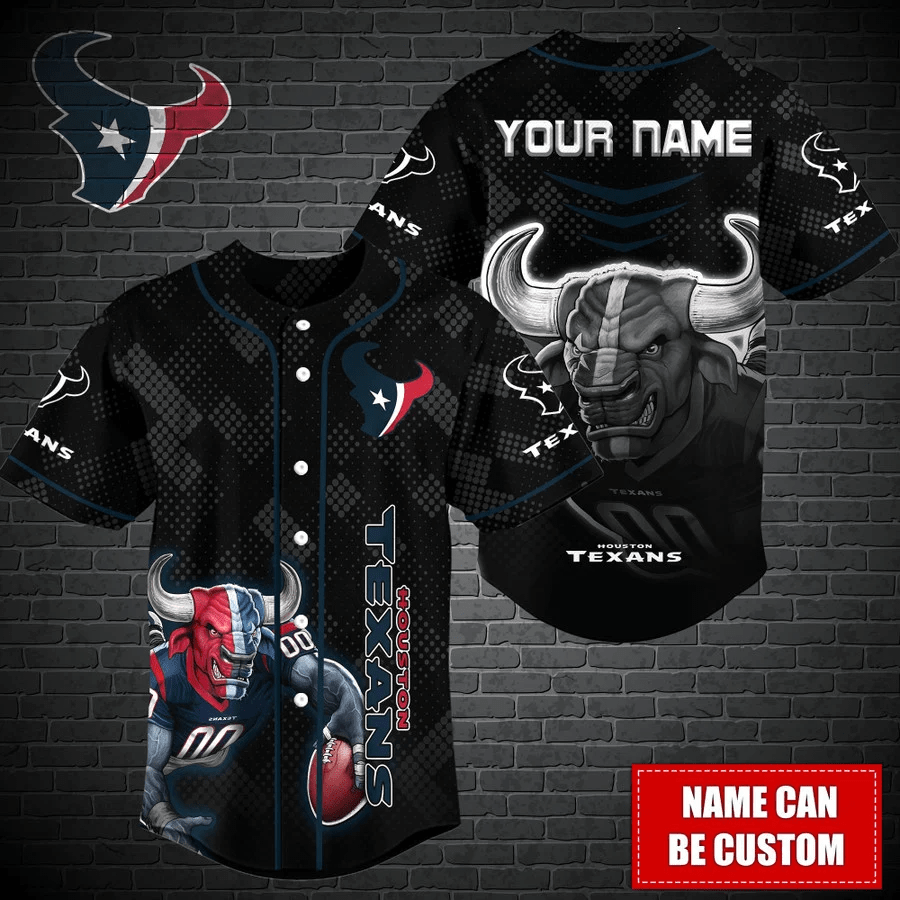 Houston Texans Personalized Baseball Jersey Fan Gifts - lylyprint.com baseball jersey product view 2