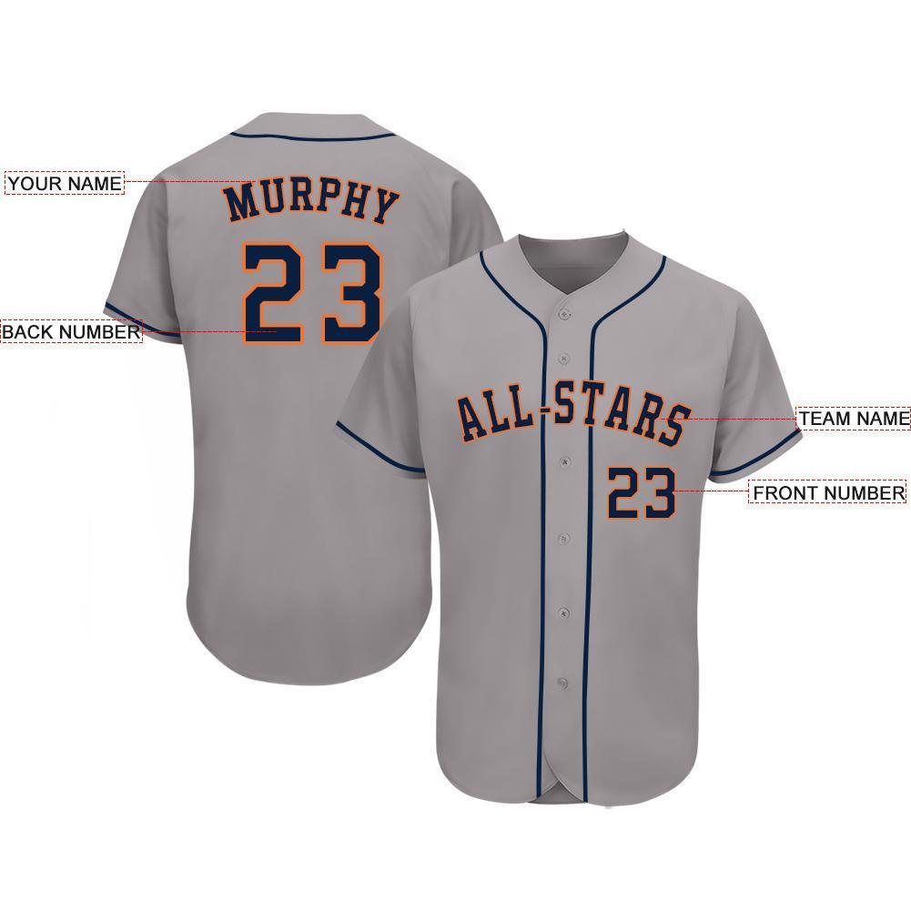 Custom Gray Navy-Orange Baseball Jersey baseball jersey product view 3