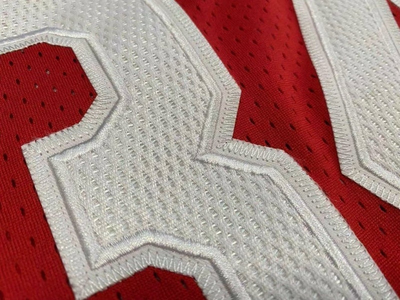 houston rockets #34 hakeem olajuwon Rockets 34 Olajuwon Retro Red Jersey Style 1 Basketball Jersey basketball jersey product view 1