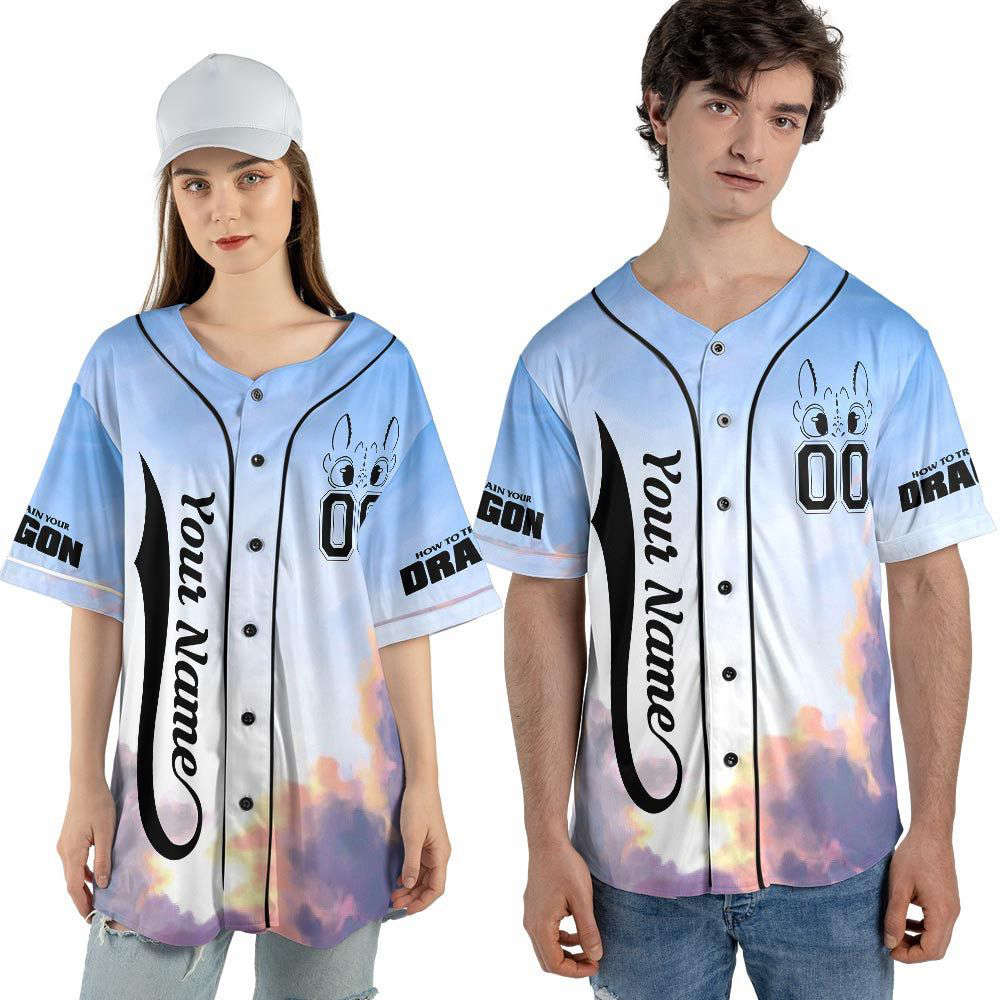How To Train Your Dragon Movie Doodle Art Baseball Jersey - lylyprint.com baseball jersey product view 4