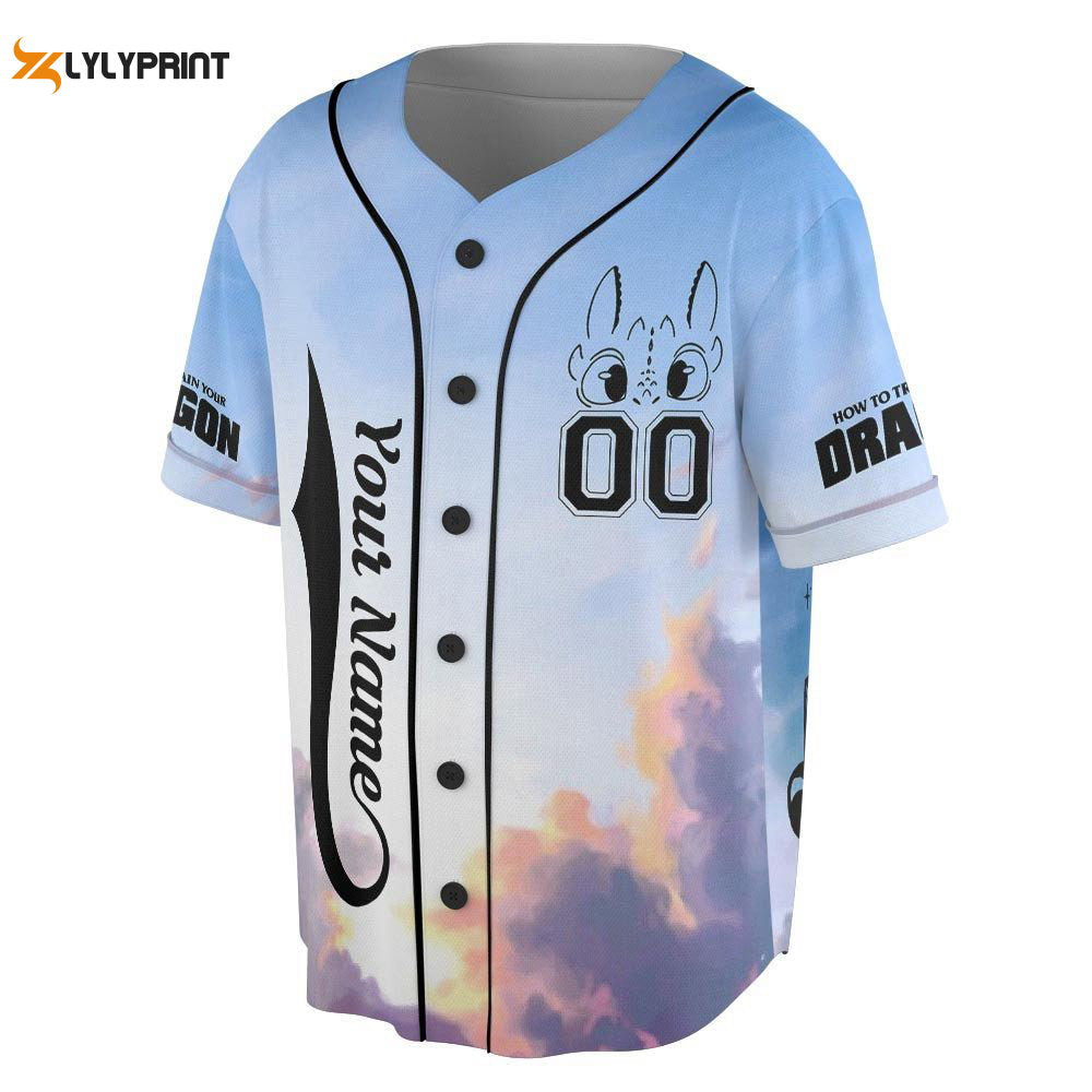 How To Train Your Dragon Movie Doodle Art Baseball Jersey - lylyprint.com baseball jersey product view 1