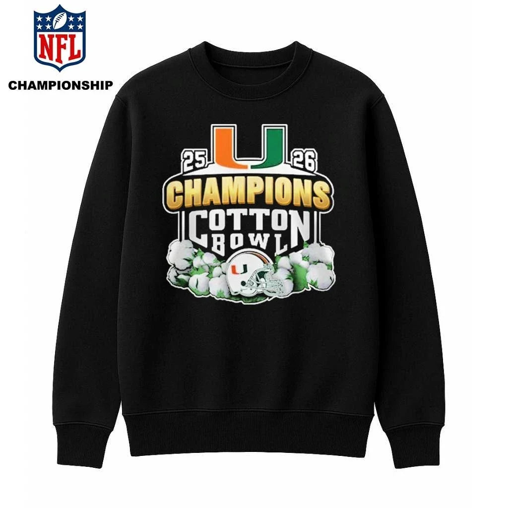 Hurricanes 25-26 Champions Cotton Bowl - Adult & Kids T-Shirts, Sweatshirts & Hoodies apparel design preview 3
