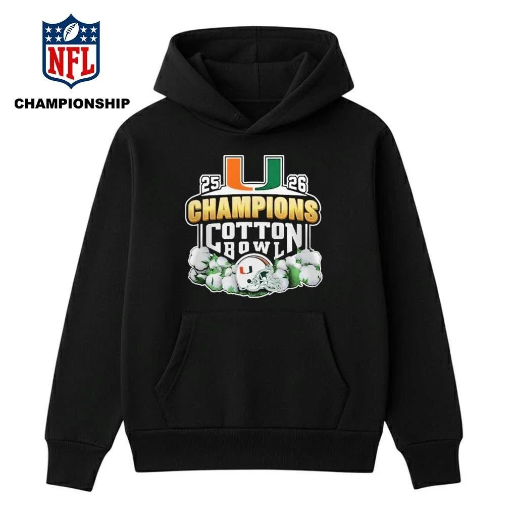 Hurricanes 25-26 Champions Cotton Bowl - Adult & Kids T-Shirts, Sweatshirts & Hoodies apparel design preview 4