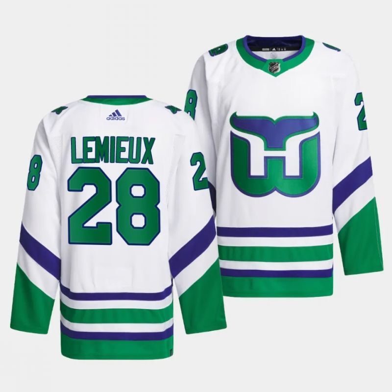 hurricanes whalers #28 brendan lemieux white jersey Hockey Jersey hockey jersey product view 1