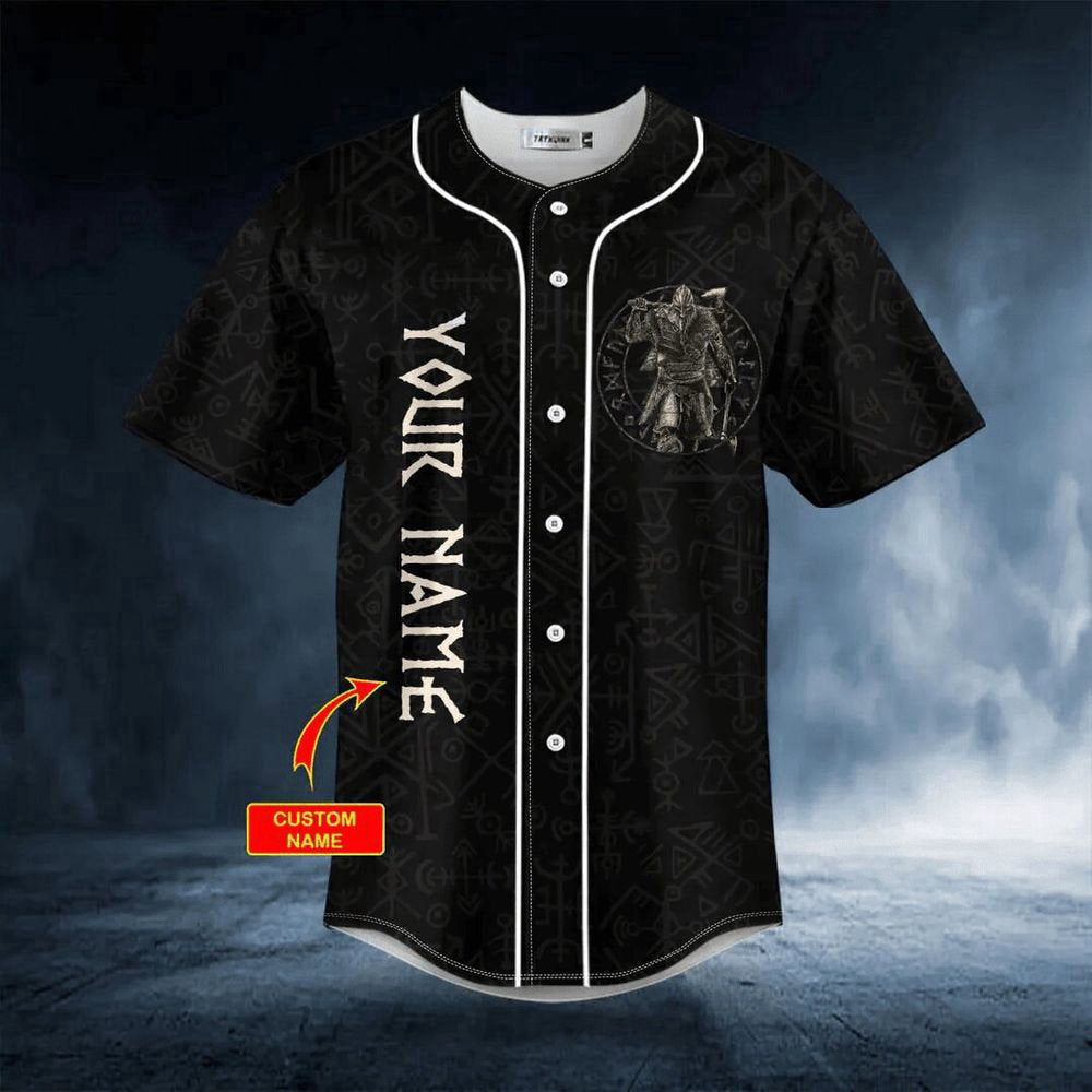 I Don't Suffer From Insanity Warrior Viking Custom Baseball Jersey For Men Women, Gift for skull lover - lylyprint.com baseball jersey product view 3