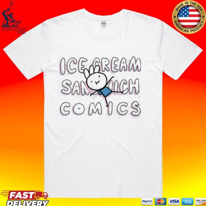 Ice Cream Sandwich Comic Cute Logo T-shirt Unisex T-shirt, Sweatshirt, Hoodie, Long Sleeve Tee - T-Shirt, Sweatshirt, Hoodie