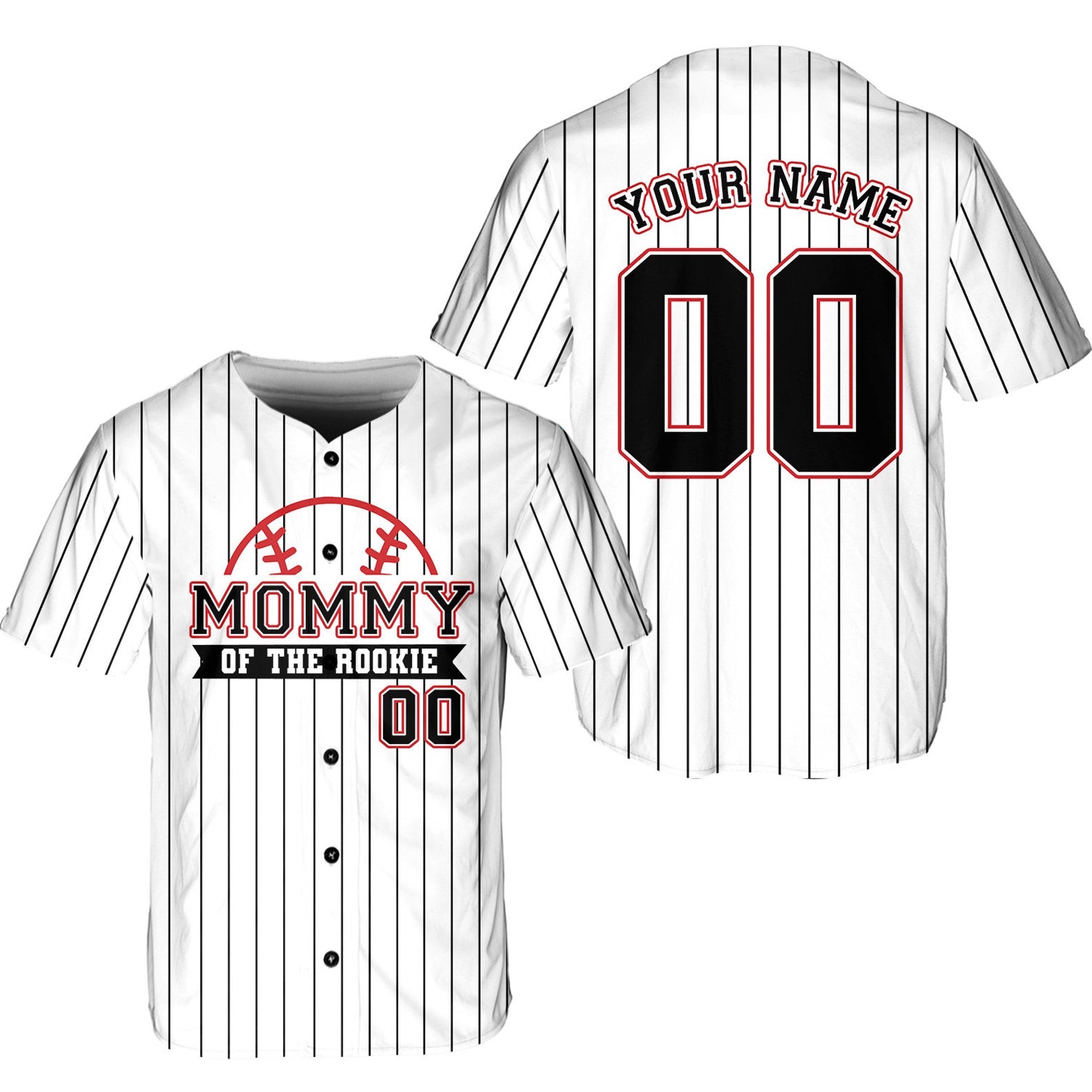Personalized Mommy Daddy Of the Rookie Baseball Jersey, Custom Name Number Shirt, Rookie Of The Year Jersey, Family Matching Outfits baseball jersey product view 5