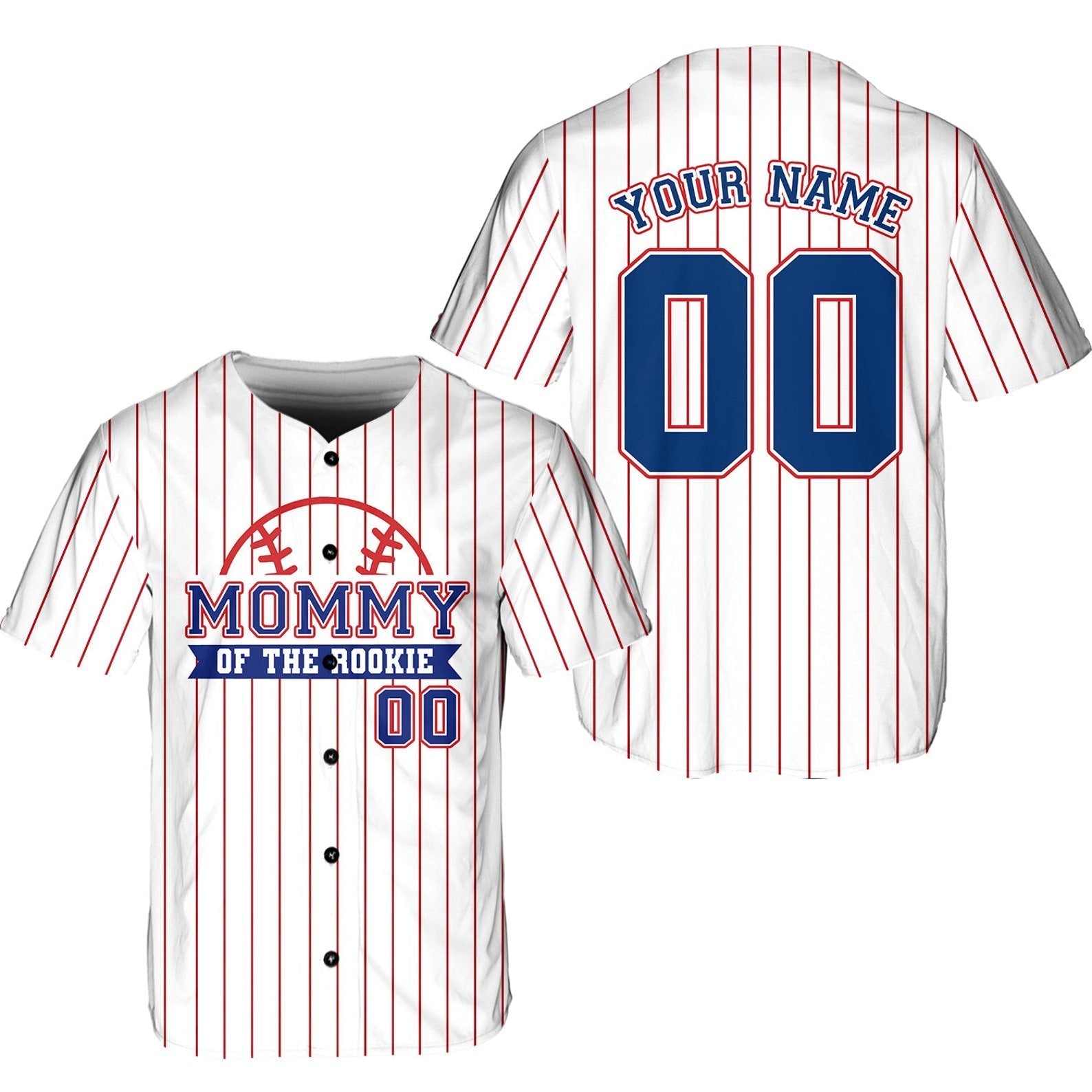 Personalized Mommy Daddy Of the Rookie Baseball Jersey, Custom Name Number Shirt, Rookie Of The Year Jersey, Family Matching Outfits baseball jersey product view 4