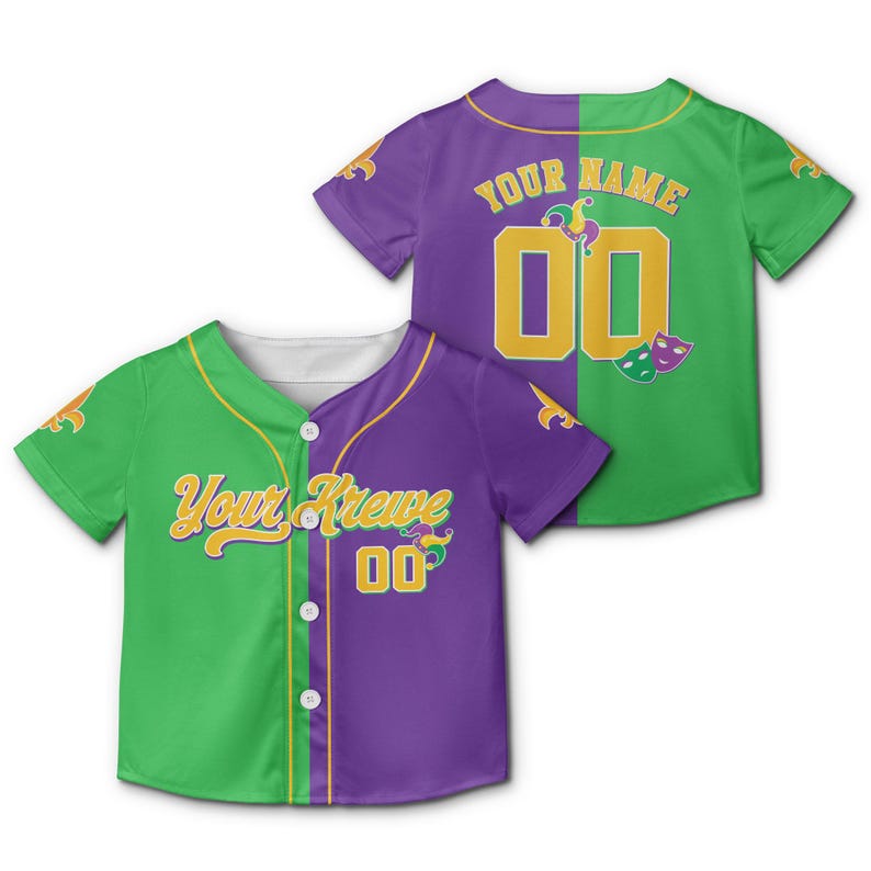 Custom Festival Baseball Jersey Personalized Your Krewe, Name & Number Holiday Team Jersey, Family Matching Men Women Youth Kids baseball jersey product view 2