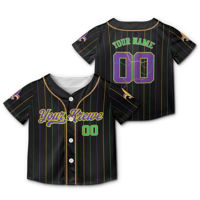 Custom Festival Baseball Jersey Personalized Your Krewe, Name & Number Holiday Team Jersey, Family Matching Men Women Youth Kids baseball jersey product view 4