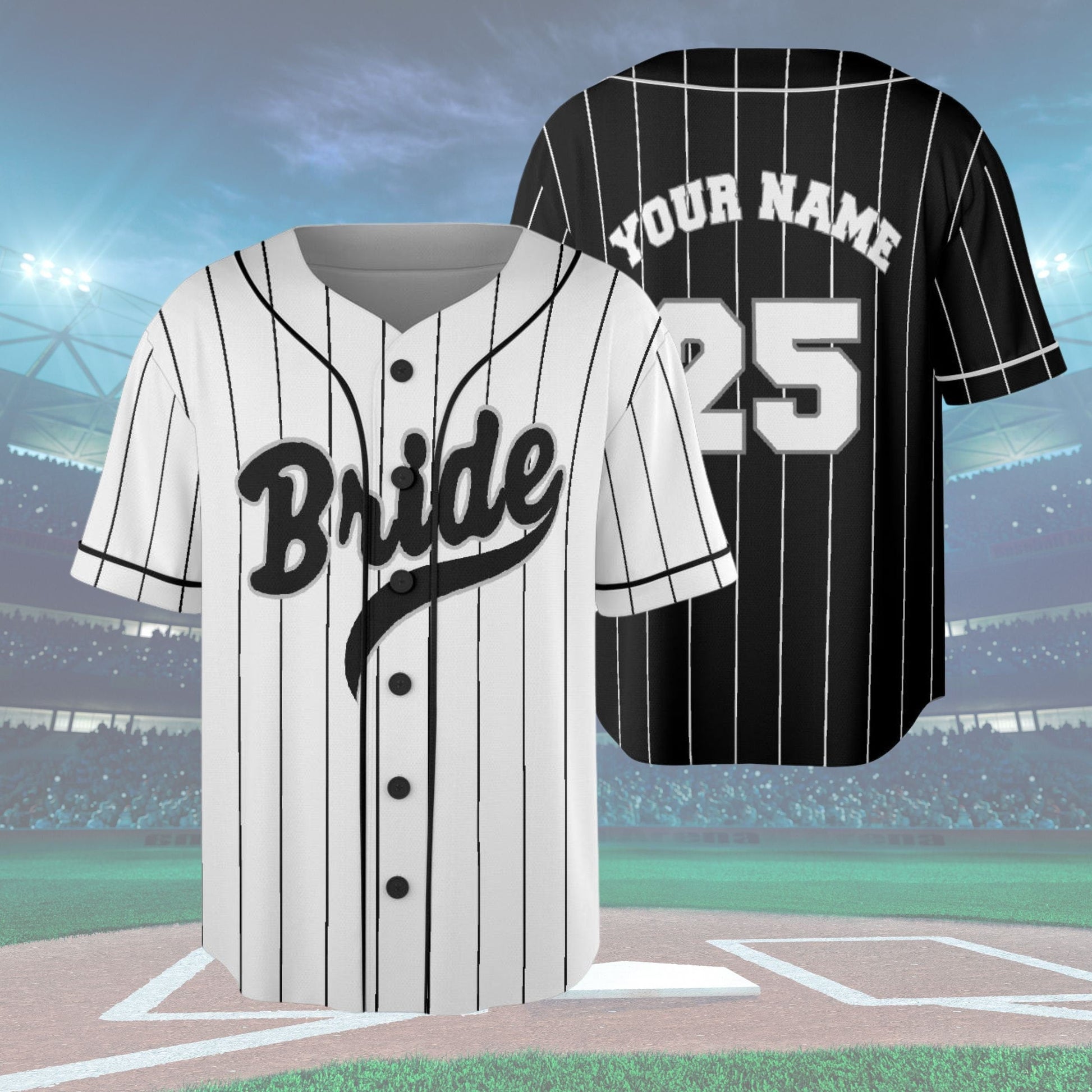 Bride and Groom Matching Baseball Jersey, Bride Groom Shirts Bride Baseball Jersey for Wedding, Honeymoon Matching Husband and Wife baseball jersey product view 3