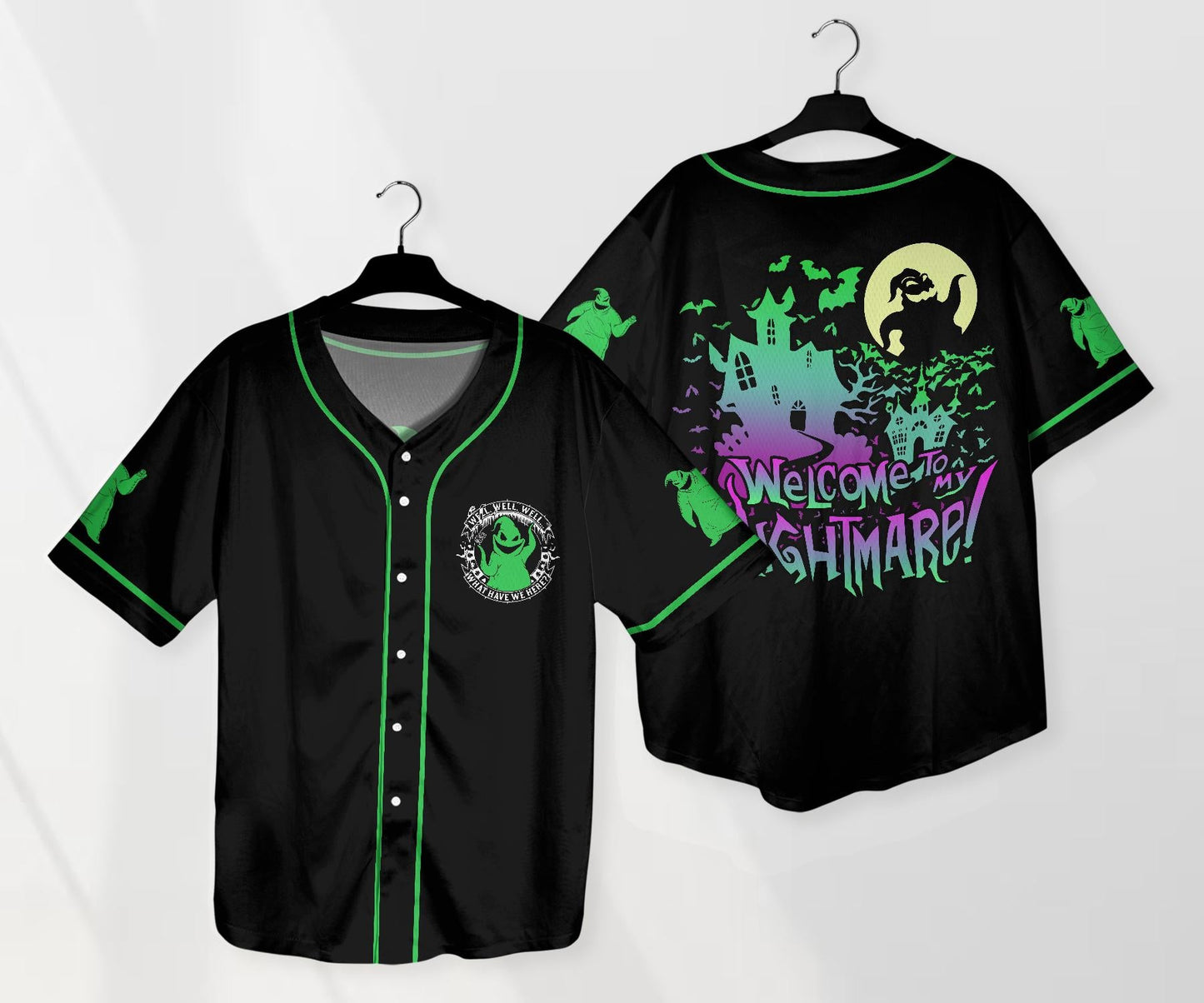 Halloween Oogie Boogie Baseball Jersey Ghost Baseball Shirt Halloween Jersey Shirt Gift baseball jersey product view 1
