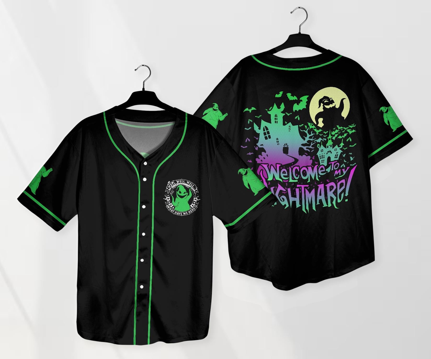 Halloween Oogie Boogie Baseball Jersey Ghost Baseball Shirt Halloween Jersey Shirt Gift baseball jersey product view 1