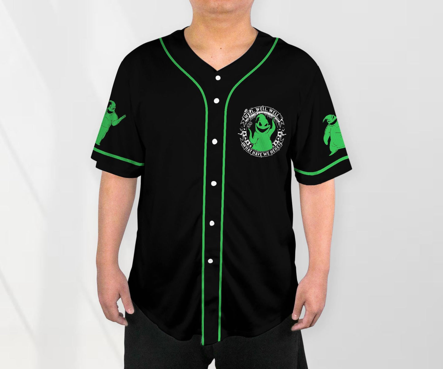 Halloween Oogie Boogie Baseball Jersey Ghost Baseball Shirt Halloween Jersey Shirt Gift baseball jersey product view 3