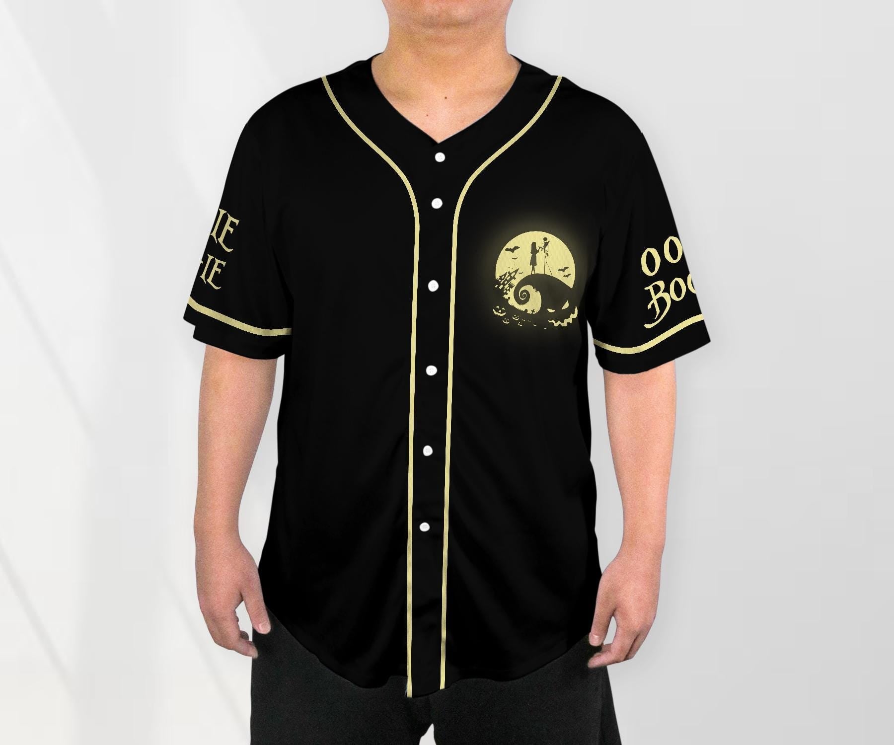 Oogie Boogie Baseball Jersey Ghost Halloween Style Baseball Shirt Halloween Jersey Shirt Gift baseball jersey product view 2
