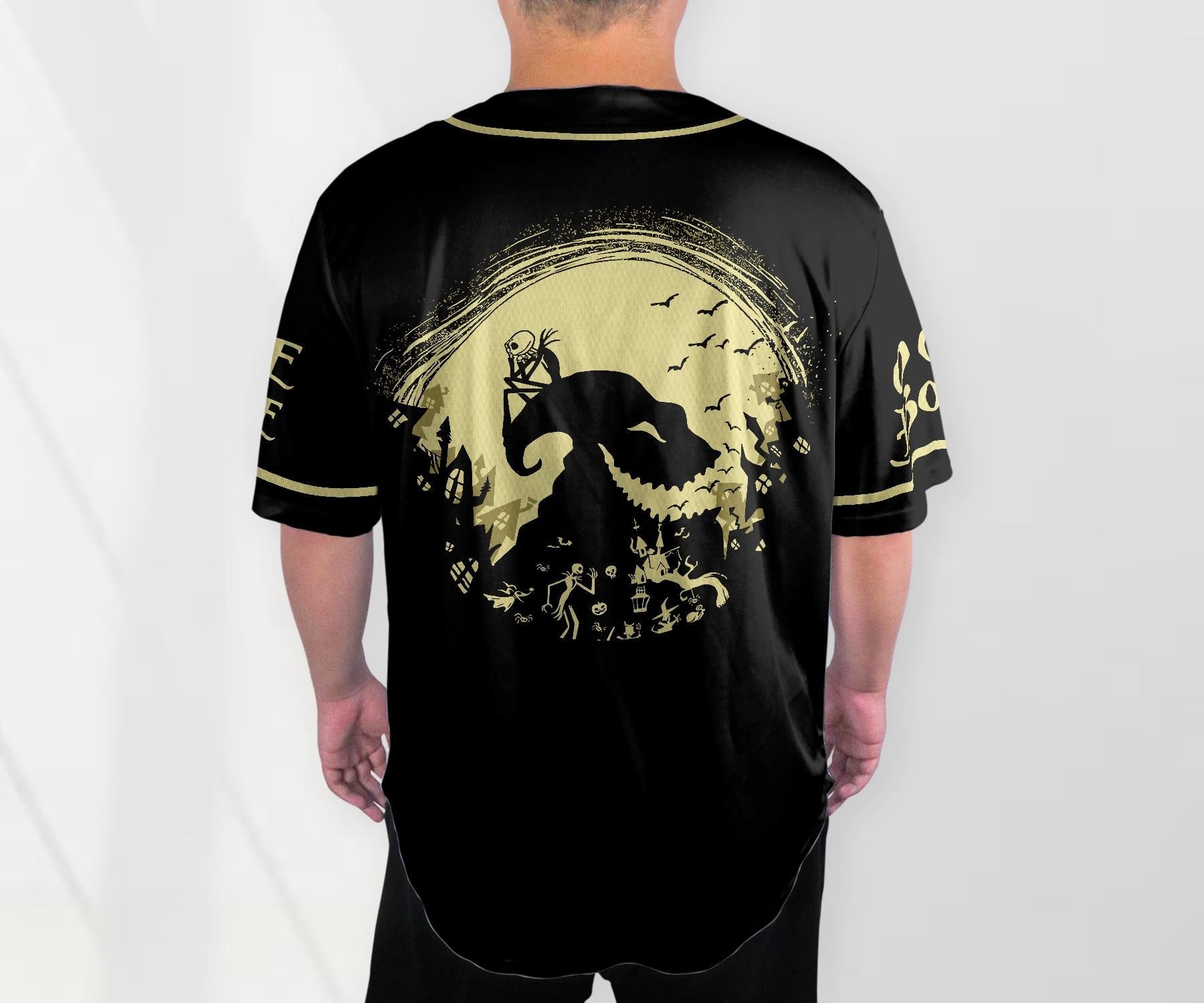 Oogie Boogie Baseball Jersey Ghost Halloween Style Baseball Shirt Halloween Jersey Shirt Gift baseball jersey product view 3