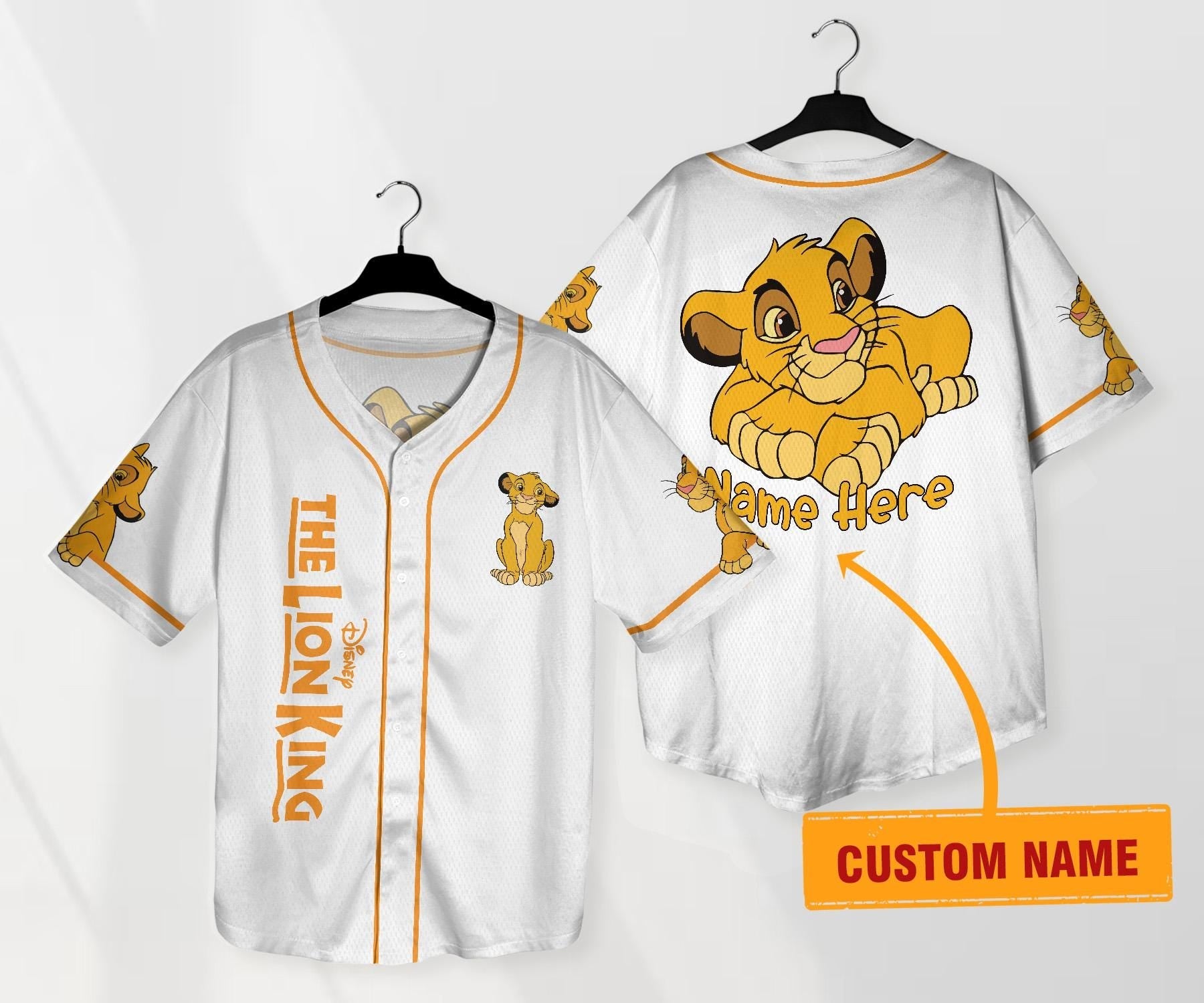 Personalized Simba Jersey The Lion King Baseball Jersey Simba Lion King Baseball Jersey Shirt Cartoon Sports Shirt Gift baseball jersey product view 1