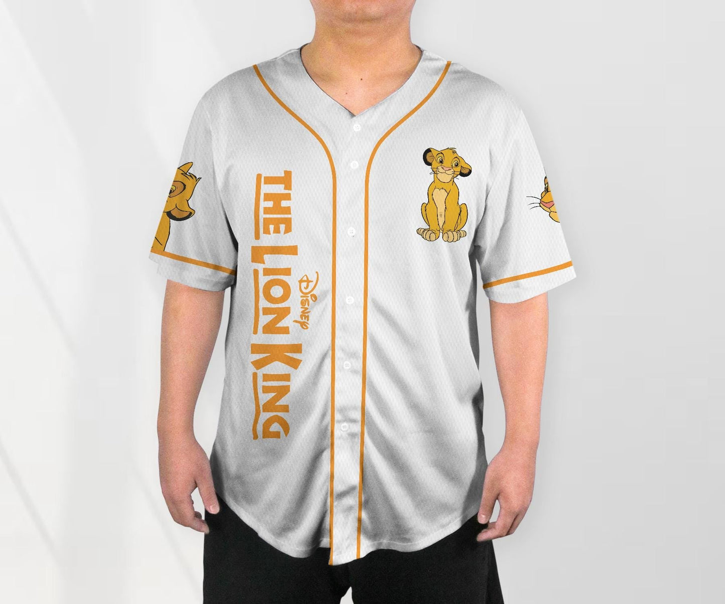 Personalized Simba Jersey The Lion King Baseball Jersey Simba Lion King Baseball Jersey Shirt Cartoon Sports Shirt Gift baseball jersey product view 2