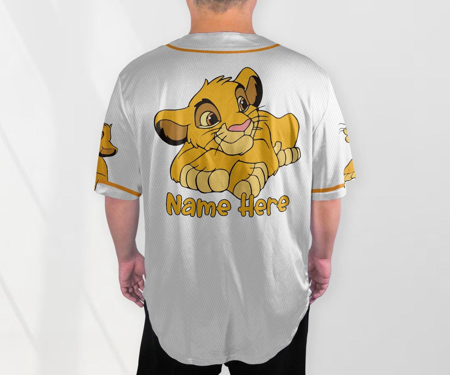 Personalized Simba Jersey The Lion King Baseball Jersey Simba Lion King Baseball Jersey Shirt Cartoon Sports Shirt Gift baseball jersey product view 3