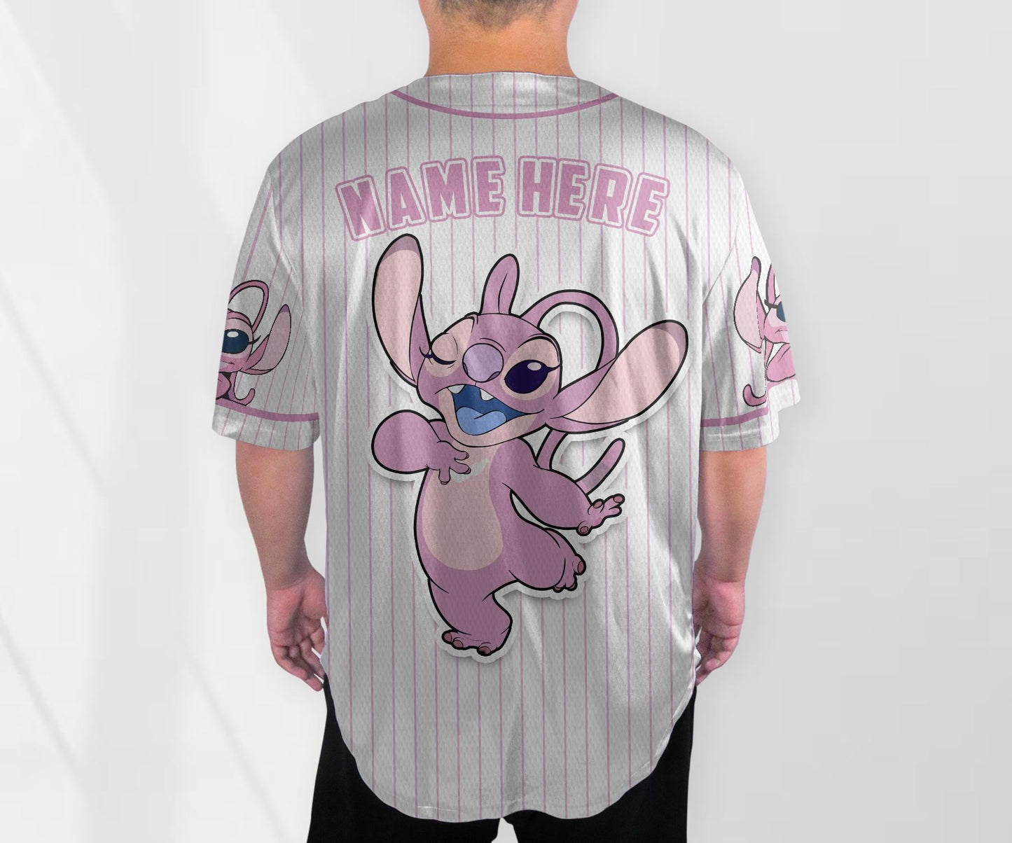 Personalized Angel Baseball Shirt Custom Name Jersey Cartoon Birthday Gift baseball jersey product view 3