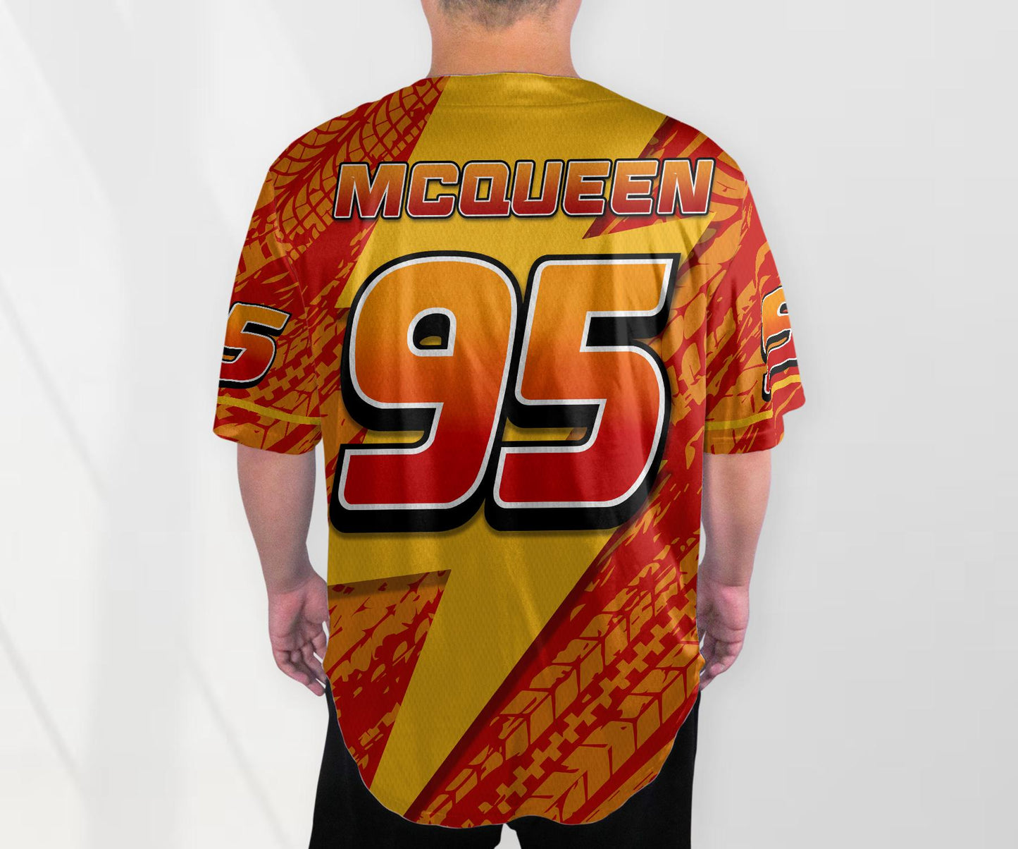 Cars Lightning Mcqueen Baseball Jersey Team Jersey Collection Cars Cartoon Gift Animation Jersey Shirt Gifts baseball jersey product view 3