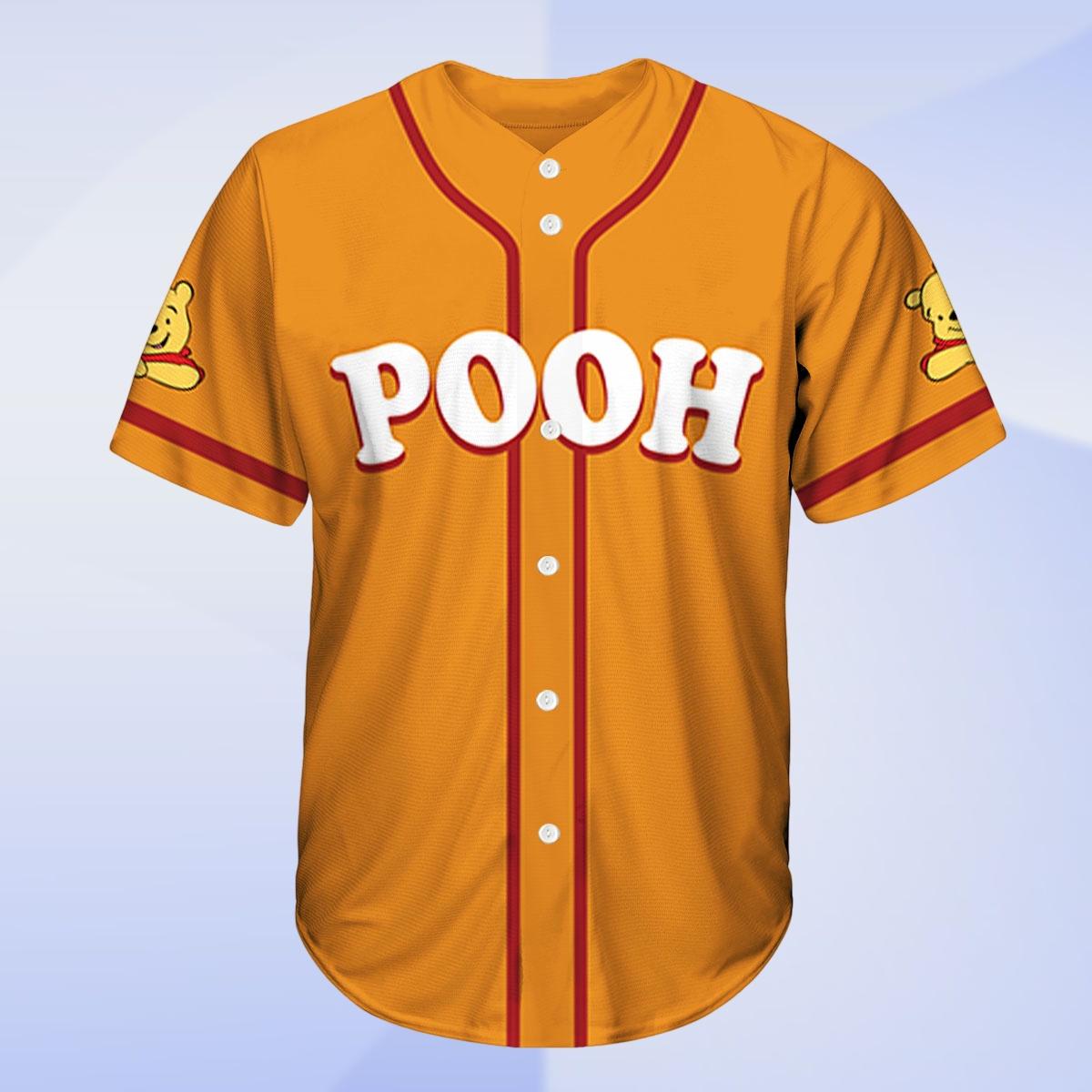 Funny Pooh Don't Care Baseball Jersey Shirt, Weed Leaf Drunk Bear Jersey, Beer Drinking Shirt Gift for Him or Her, Pooh Baseball Kids baseball jersey product view 2