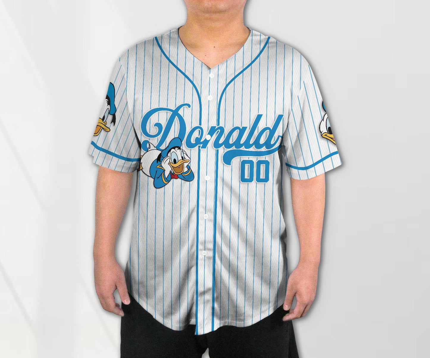 Personalized Donald Duck Baseball Jersey Shirt Magic Kingdom Shirt Custom Donald Duck Shirt Gifts baseball jersey product view 2