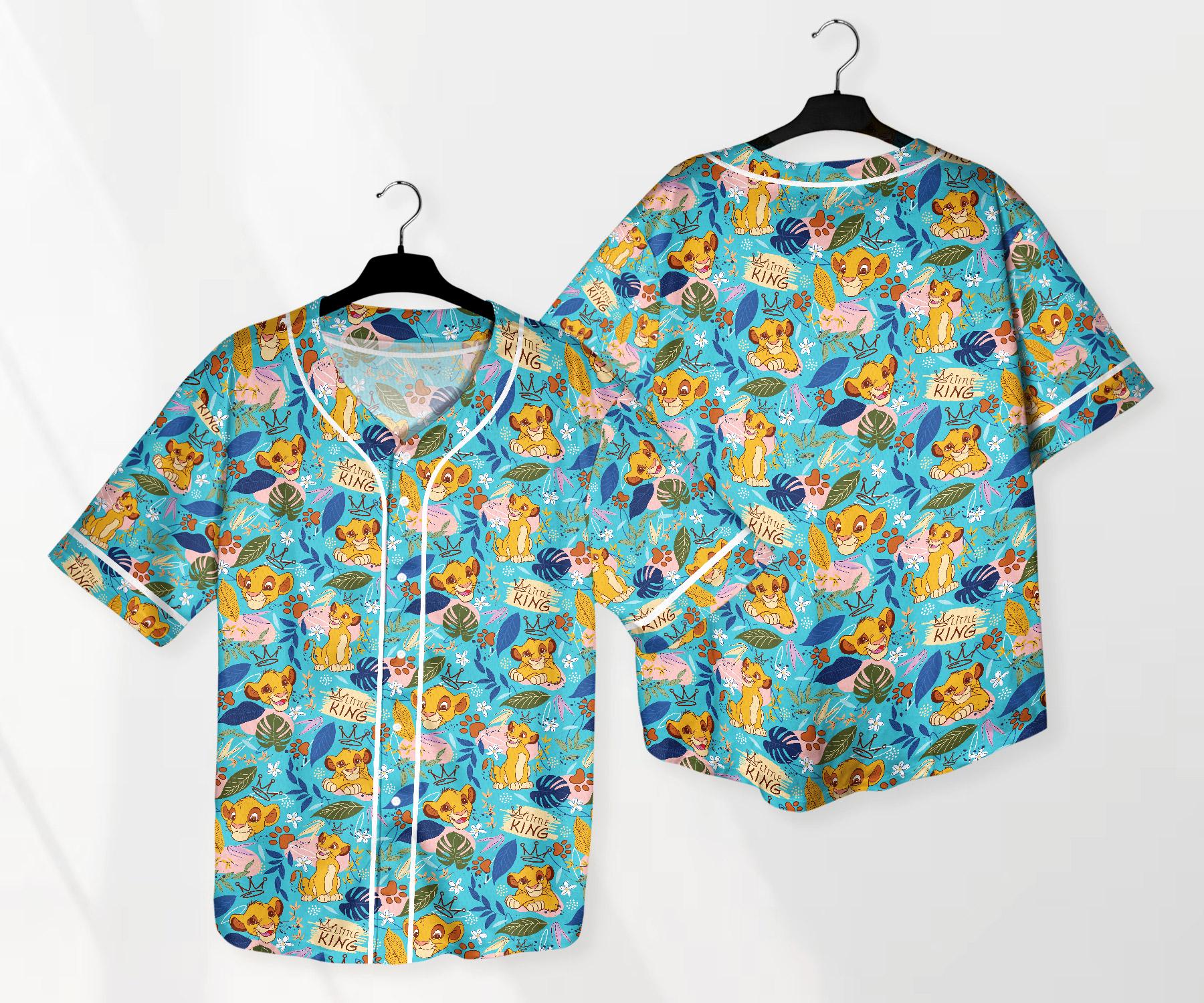 Simba Jersey Shirt The Lion King Baseball Jersey Shirt Funny Jersey Shirt Summer Tropical Shirt Simba Shirt Gifts baseball jersey product view 1
