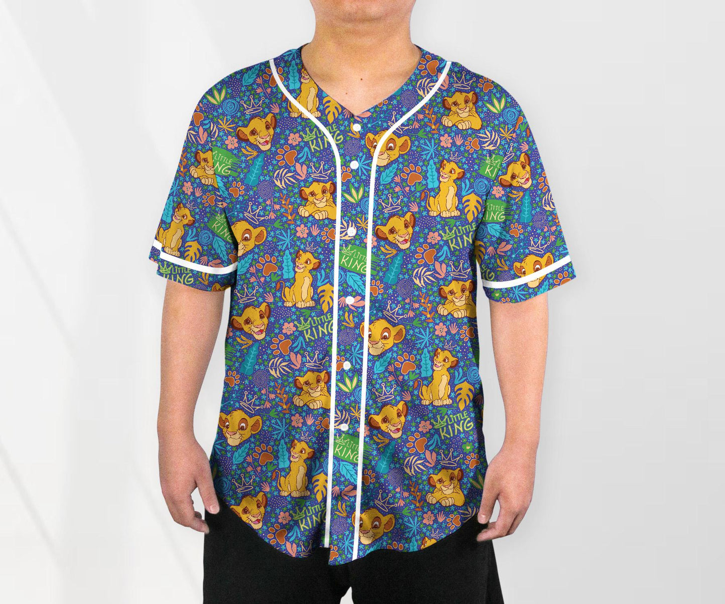 Simba Jersey Shirt Lion King Baseball Jersey Shirt Funny Simba Baseball Jersey Summer Tropical Shirt Simba Shirt Gifts baseball jersey product view 2