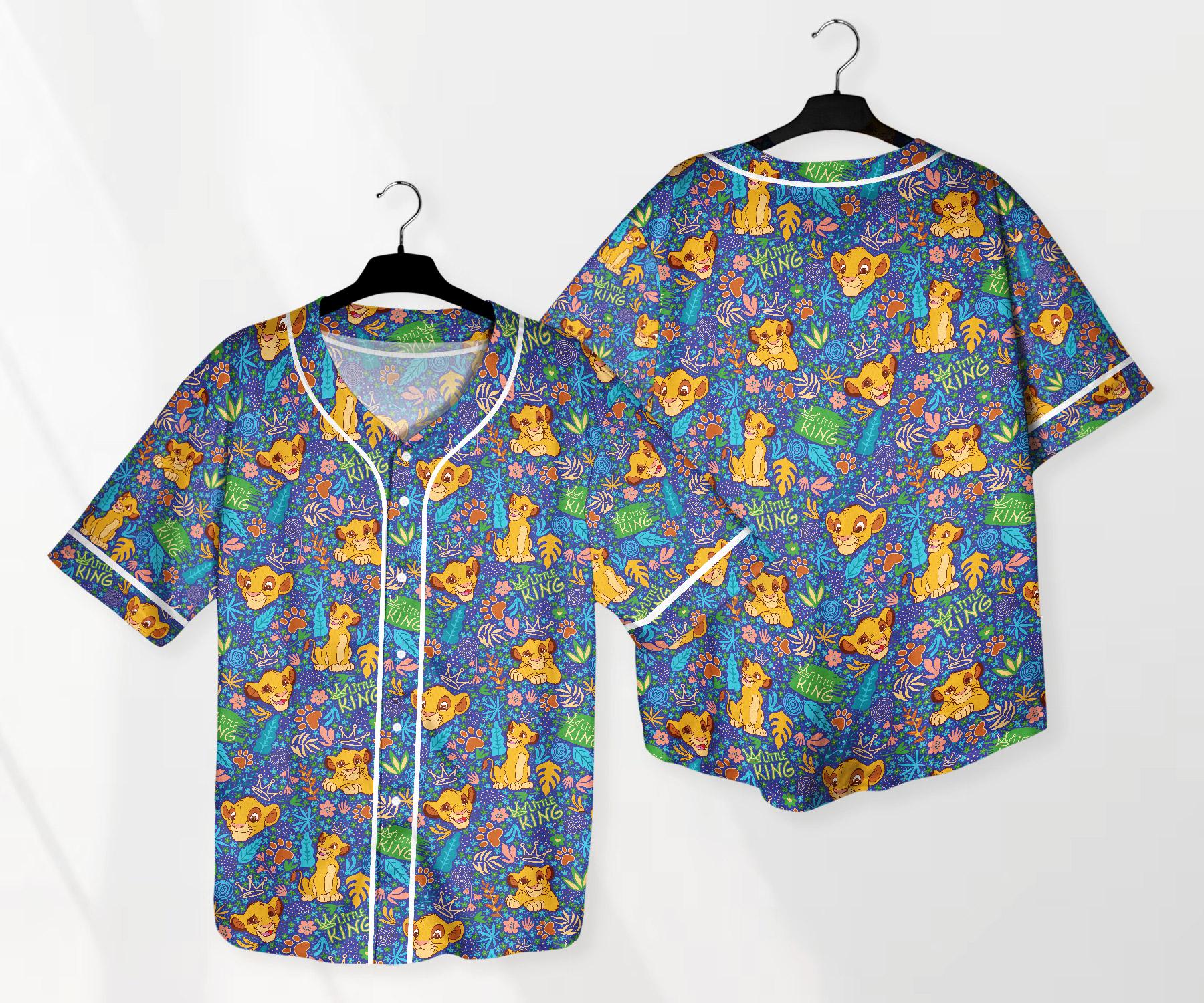 Simba Jersey Shirt Lion King Baseball Jersey Shirt Funny Simba Baseball Jersey Summer Tropical Shirt Simba Shirt Gifts baseball jersey product view 1